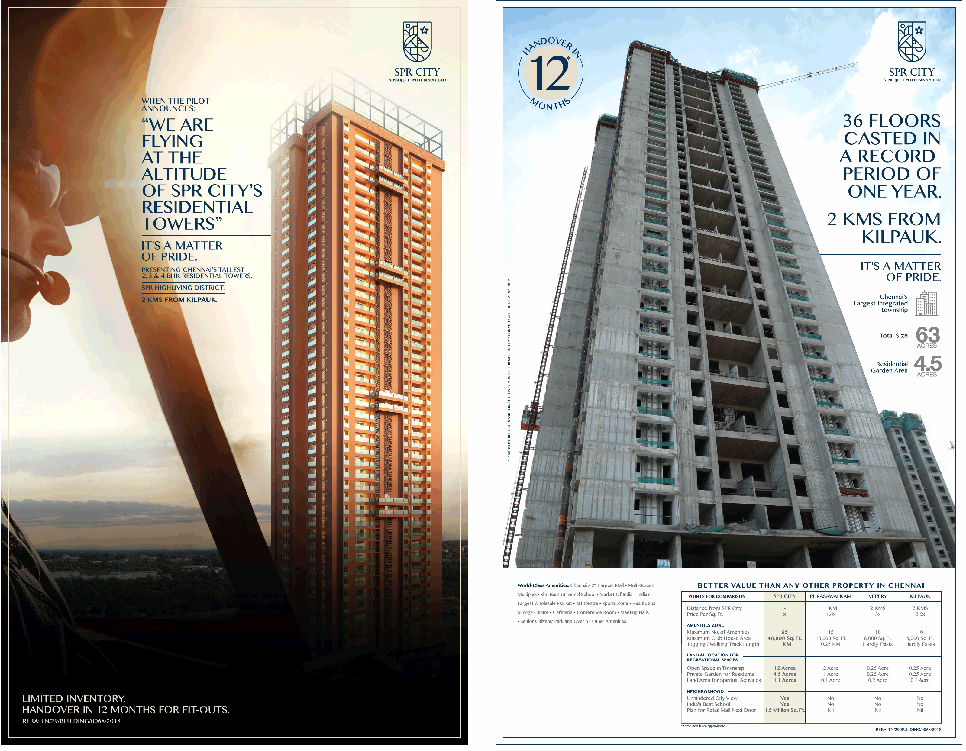 Presenting Chennai's Tallest 2, 3, 4 BHK Residential Towers at SPR City Highliving District Update